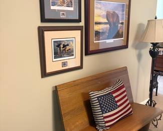 Bench, framed art