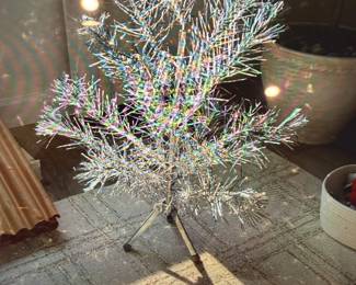 Vintage tinsel tree in box
