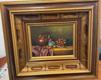 Vintage still life there is a pair same artist