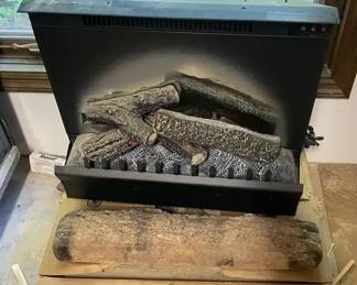Electric Fireplace  Faux Stone Logs Insert