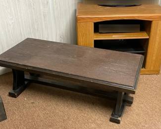 Veneer Media Center, Dark Wood Coffee Table