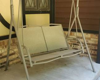Taupe Metal  Mesh Porch Swing