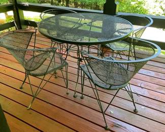 Metal Patio Table  Four Chairs