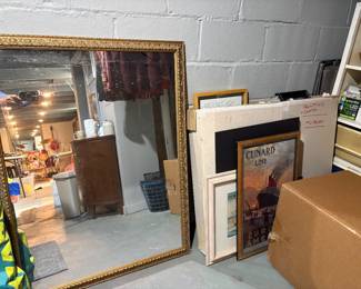 Mirror and frames and art