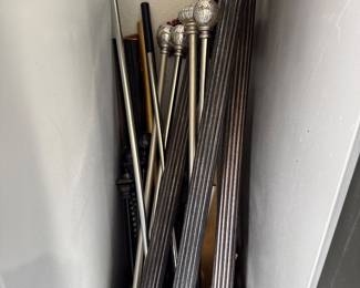 Assortment of curtain rods