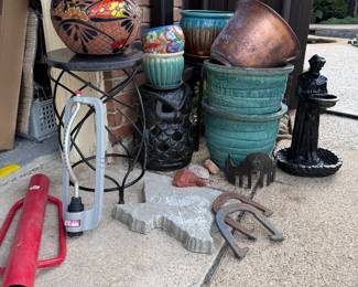 Yard Art, Ceramic Planers, sprinkler 