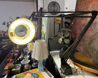 Industrial Vintage Magnifying Glass with Light