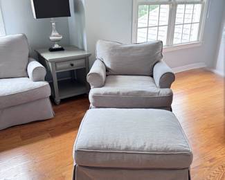 Chair with ottoman and matching sofa