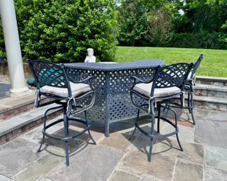Darlee cast aluminum party bar with 3 stools