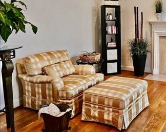 Baker chair with ottoman