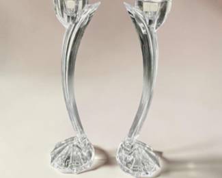 Pair of vintage crystal candlesticks 
