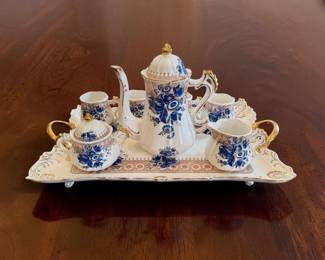 Floral Tea Service on Tray