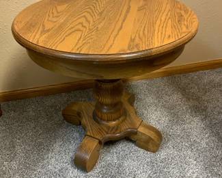 Wood Pedestal End Table