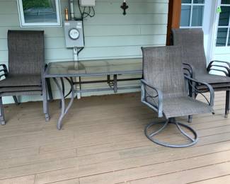 Metal Patio Set with 7 Chairs