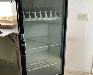 True Model No. GDM12 Glass Door Refrigerator with CocaCola Advertising