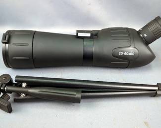 Rugged Gear 20-60x60mm Spotting Scope With Tripod, Adjustable Sun Shade, Nylon Carry Case 