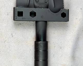 Multitool, Spade, Hammer, Hatchet, Saw, Nail Puller, Bottle Opener, Wrench, And Compass, 12" Long 