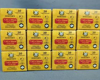 Herter's 7.62x39mm 122 gr FMJ Steel Case Ammo, Approx 240 Rds, Local Pickup Only 