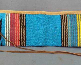 Southwestern Style Rifle Sleeve With Leather Edges 