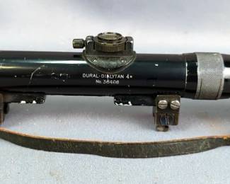 Dural-Dialytan 4x Scope Model 36408 With Leather Scope Cap and Millett Velvet Carrying Case 