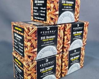 Federal .22 LR Ammo, 36 gr, Copper Plated Hollow Point, Approx 1625 Rds, Local Pickup Only