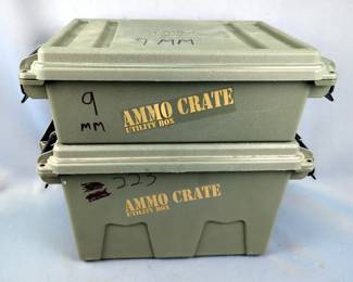 MTN Case-Gard Ammo Crates, Qty 2, Approx 13"x5"x9" And 13"x9"x10" 