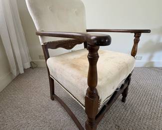 Antique Jacobean Style Walnut Armchair