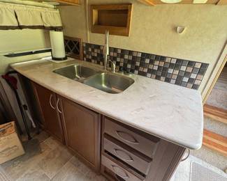 RV Kitchenette Countertop with Sink and Faucet