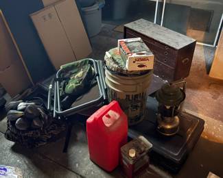 Vintage Fishing Gear and Camping Equipment Lot