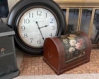 Baldauf Clock Co. "Est. 1864" Wall Clock with Decorative Chest