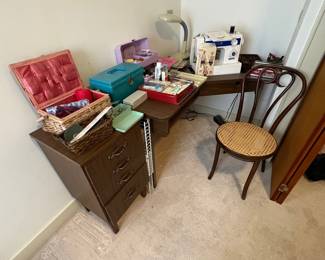 White Model 1780 Sewing Machine with Accessories and Furniture