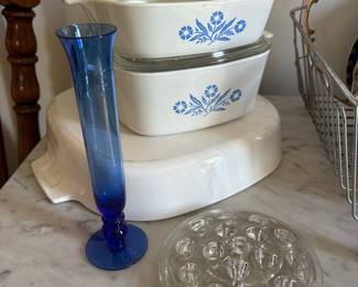 CorningWare "Blue Cornflower" Casserole Dishes with Lids