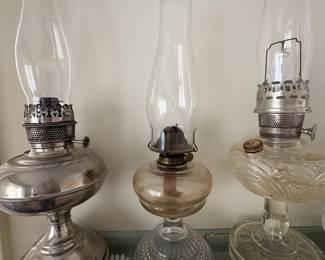 Collection of Three Vintage Oil Lamps