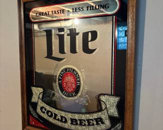 Miller Lite "Great Taste - Less Filling" Advertising Mirror