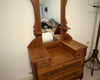 Victorian Walnut Eastlake Style Dresser with Mirror