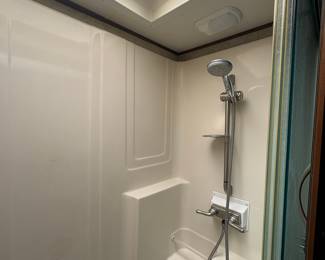 RV Shower Stall with Skylight and Faucet Fixture