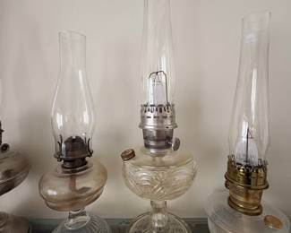 Victorian Era Glass Oil Lamps Collection
