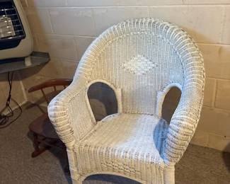 White Wicker Armchair
