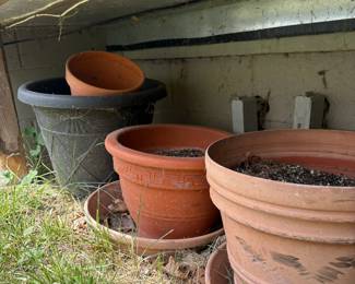Terracotta and Plastic Planters