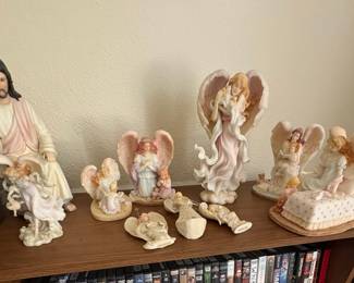 Collection of Seraphim Classics Angel Figurines and Jesus Figurine