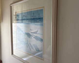 Lin Seslar Coastal Landscape Print with Ornate Frame