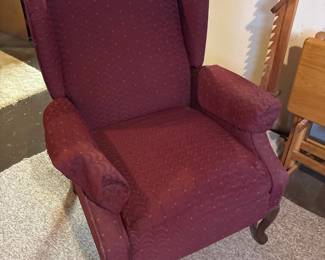 Wingback Recliner Armchair with Diamond Pattern Upholstery