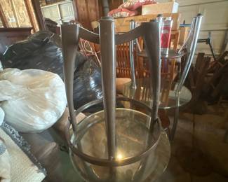Mid-Century Modern Chrome and Glass Side Table