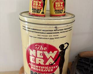 The New Era Potato Chips Tin and Salt & Pepper Shaker Set