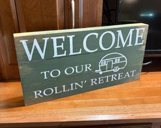 Welcome to Our Rolling Estate Wood Sign