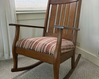 Arts and Crafts Oak Rocking Chair by Stickley Brothers