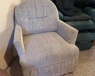 Striped Skirted Armchair