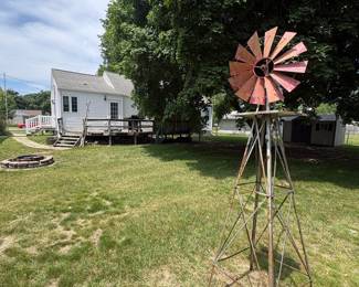 Vintage Galvanized Steel Farm Windmill