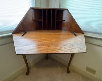 Antique Tiger Oak Drop Front Secretary Desk