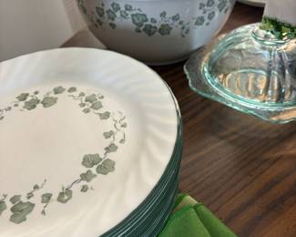 CorningWare "Callaway Ivy" Pattern Mixing Bowls and Plates